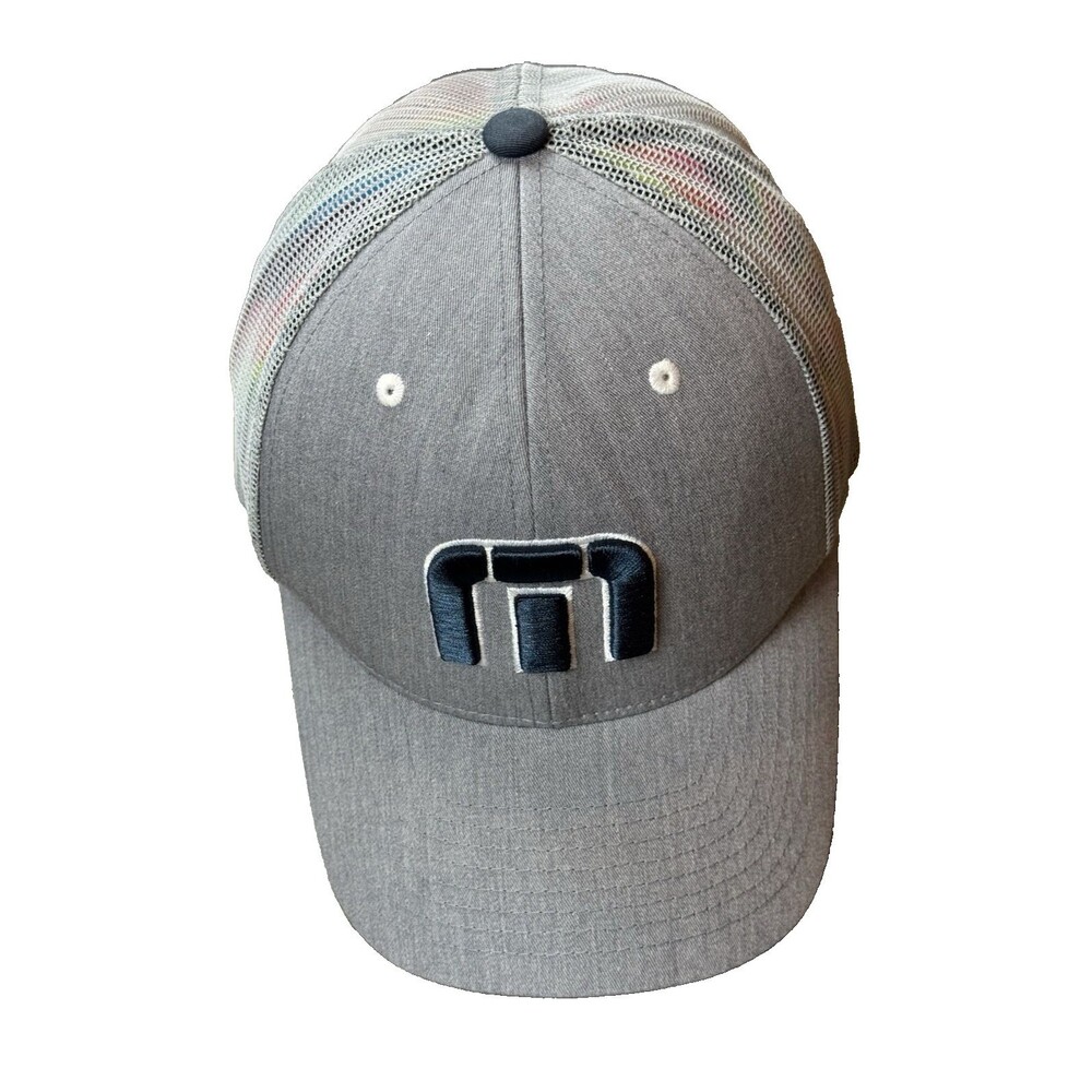 Travis Mathew Snapback Trucker Hat Gray One Size Adjustable Embroidered 6 Panel